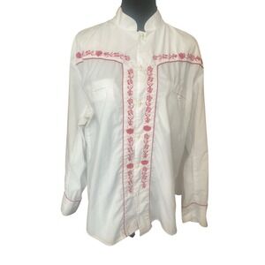 Charro Shirt Long Sleeve El Señor de los Cielos Camisa Charra White/Red 923 Xl